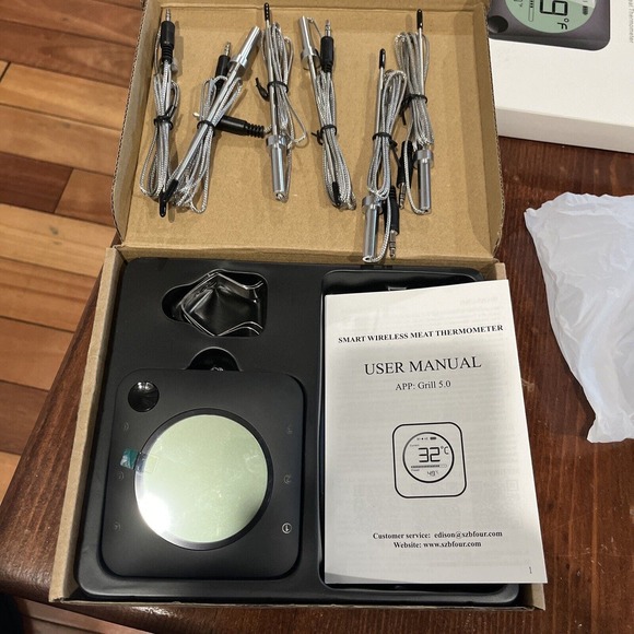 Brand New BFOUR Meat Wireless Bluetooth Digital Meat Thermometer w/ 6 Probes - Picture 3 of 8